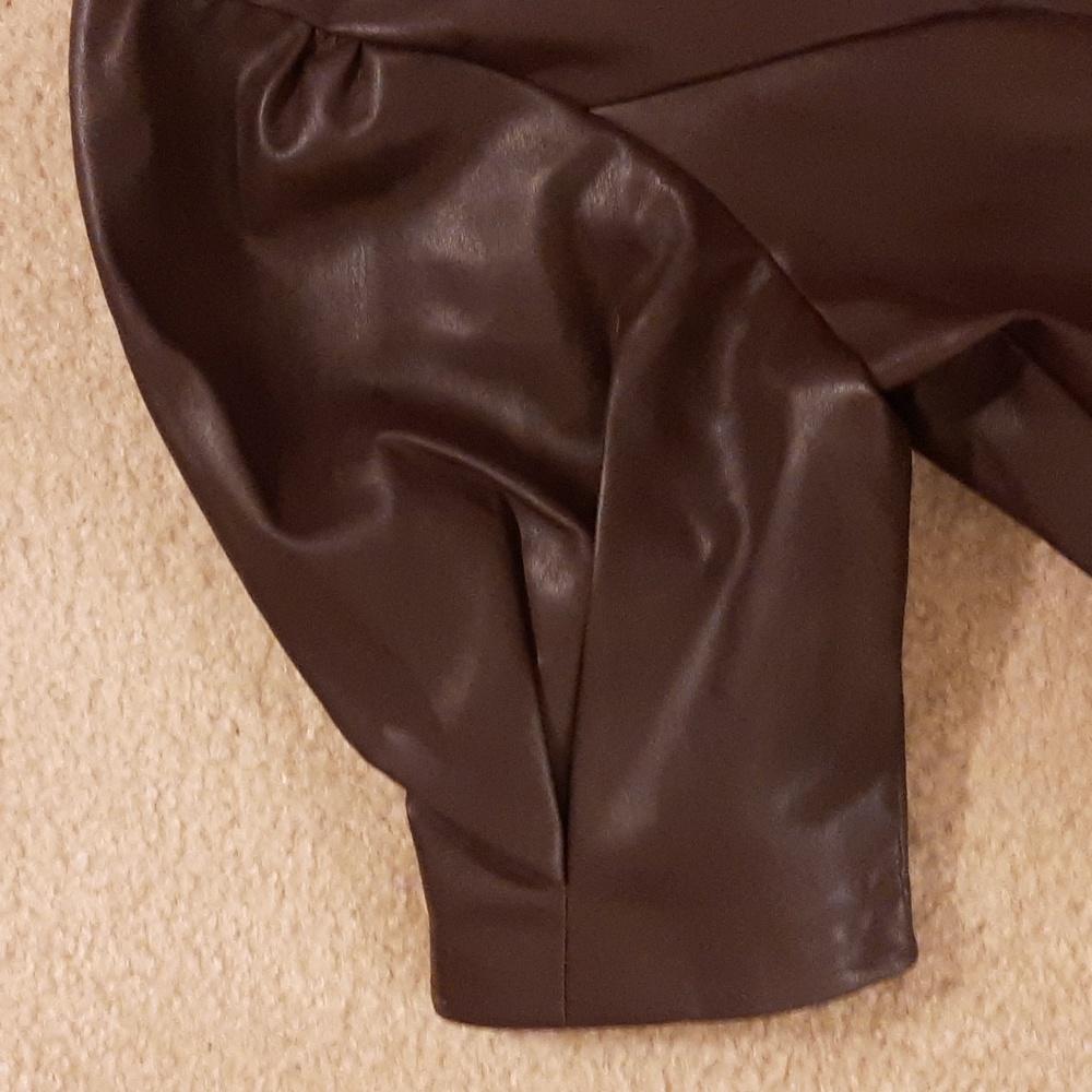 Faux Leather Peplum Top - Picture 5 of 7